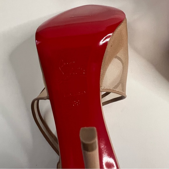 NWT Authentic Christian Louboutin Mariacar 120 Rete/Nappa 9B Strapped Heels - Picture 6 of 16